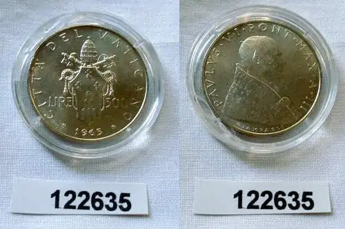500 Lire Silber Münze Vatikan 1965 Johannes Paulus VI (122635)