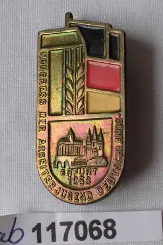 DDR Abzeichen Kongress der Arbeiterjugend Deutschlands in Erfurt 1958 (117068)