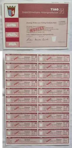 20 x 50 DM Aktie TIAG Tabbert-Industrie AG Frankfurt am Main 1990 (135685)