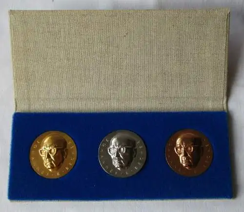 DDR Medaille Komplettsatz Johannes R. Becher in Bronze - Gold (143809)