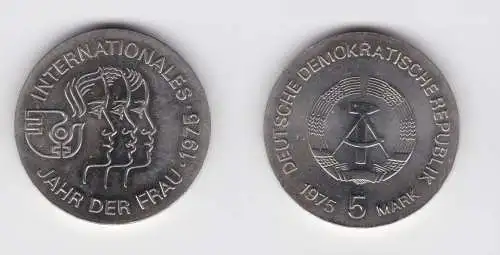 DDR Gedenk Münze 5 Mark Internationales Jahr der Frau 1975 Stempelglanz (136842)