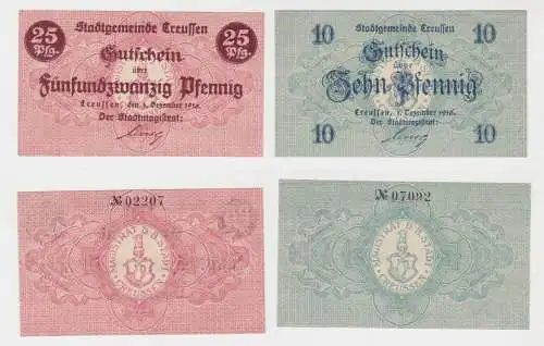 10 + 25 Pfennig Banknoten Notgeld Creussen Oberfranken 1. Dezember 1916 (136760)