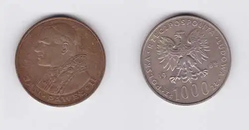 1000 Zloty Silber Münze Polen Pabst Johannes Paul II 1983 (120176)