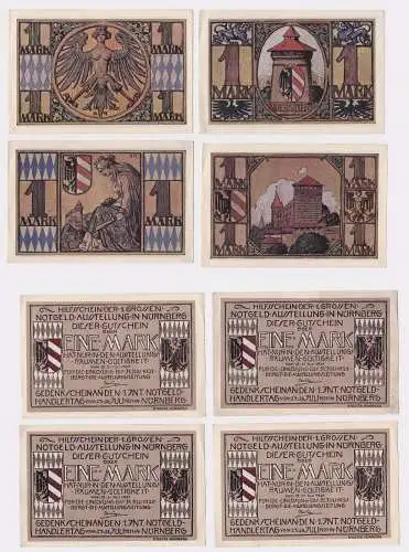 4 Banknoten Notgeld Nürnberg Notgeldausstellung 17.-31.7.1921 (121258)