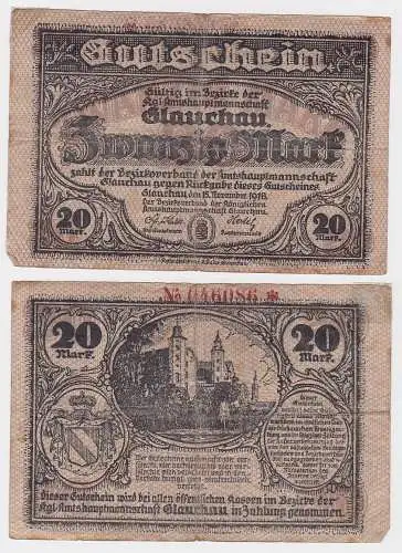 20 Mark Banknote Notgeld Amtshauptmannschaft Glauchau 1918 (115287)