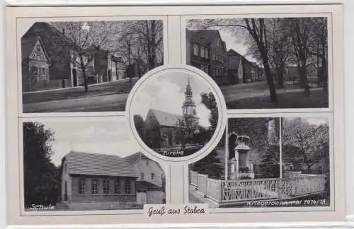 86377 Mehrbild Ak Gruß aus Stobra Kriegerdenkmal, Schule usw. um 1940