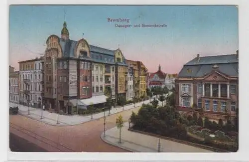23899 Feldpost AK Bromberg (Bydgoszcz) - Danziger- und Bismarckstraße 1916