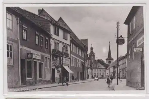 06483 Ak Kölleda Brückenstrasse mit Geschäften um 1940