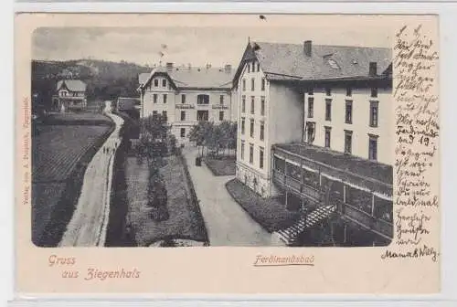 67631 AK Gruss aus Ziegenhals (Głuchołazy) - Ferdinandsbad, Garten-Haus 1901
