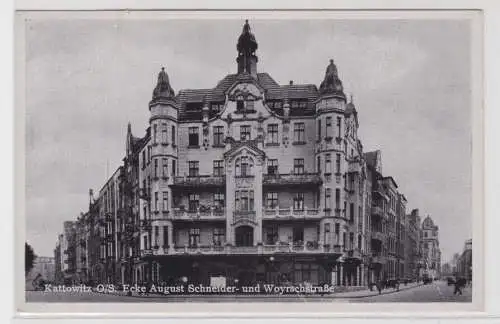 89854 AK Kattowitz O/S. - Ecke August Schneider- und Woyrschstraße 1941