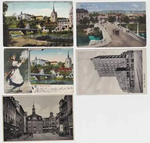 63055/5 Ak Gera Stadtansichten um 1920