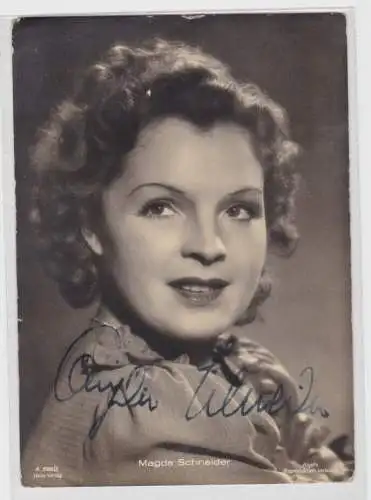 12129 Autograph Karte Film Star Schauspielerin Magda Schneider um 1940