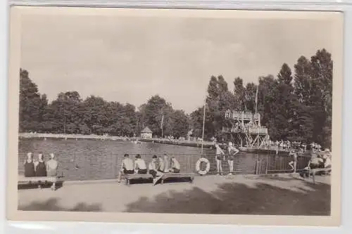 93621 AK Elsterwerda - Freibad, Schwimmbecken mit Sprungturm