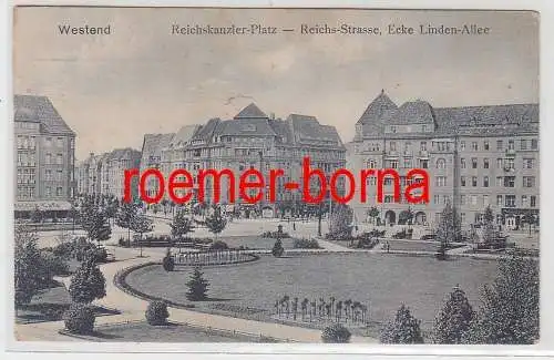 18909 Ak Westend Reichskanzler Platz Reichsstrasse Ecke Linden Allee 1915