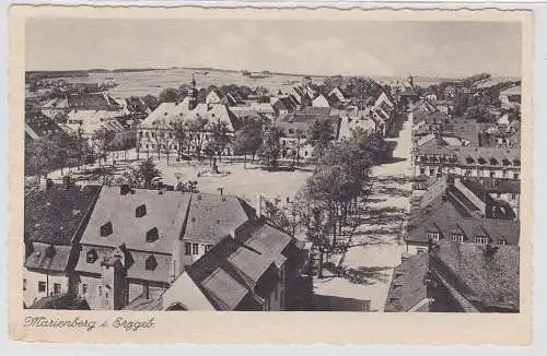 93185 AK Marienberg im Erzgebirge - Gesamtansicht mit Rathaus und Marktplatz