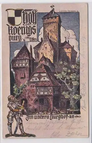 88960 AK Hohkönigsburg im Elsas - Im unteren Burghof 1905