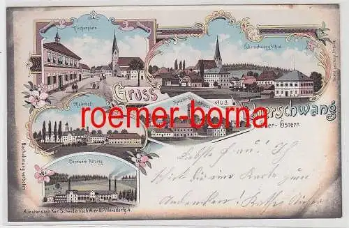 72222 Ak Lithographie Gruss aus Eberschwang Oberösterreich 1899