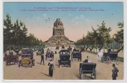 08220 Feldpost Ak Prachtstraße zum Völkerschlachtdenkmal zu Leipzig 1915