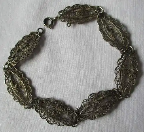 Elegantes Silber Armband im Jugendstil mit filigraner Verzierung (134489)