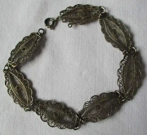 elegantes Silber Armband im Jugendstil mit filigraner Verzierung (134489)