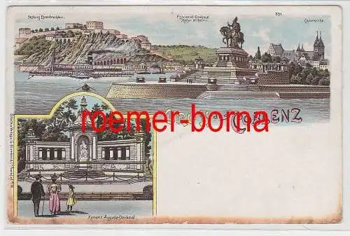 67207 Ak Lithografie Gruss aus Coblenz um 1900