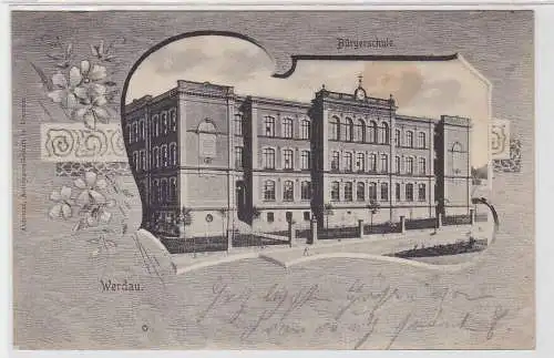 89091 Ak Werdau Bürgerschule 1907