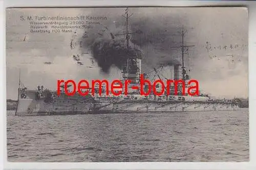 74061 Feldpost Ak S.M. Turbinenlinienschiff Kaiserin 1916