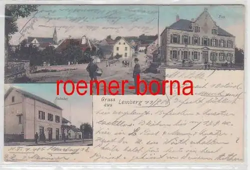 76283 Mehrbild Ak Gruss aus Lemberg Bahnhof, Post, Ortsansicht 1906