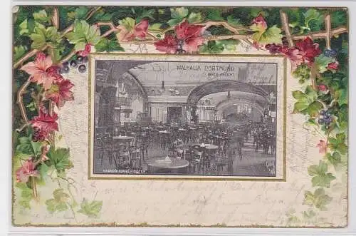 77977 Präge Ak Restaurant Walhalla in Dortmund Innenansicht 1903