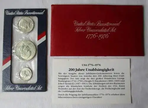 KMS Kursmünzsatz Münze USA 200 Jahre Unabhängigkeit Set 1776-1976 (162143)
