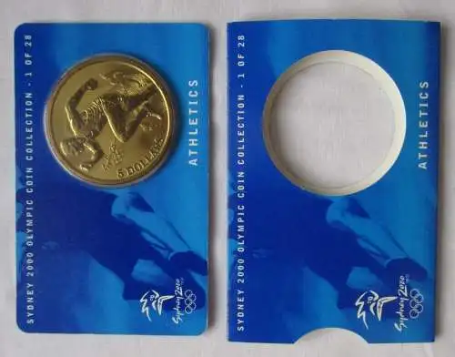 5 Dollar Münze Australien Olympiade Sydney 2000 Läufer Coincard (161490)