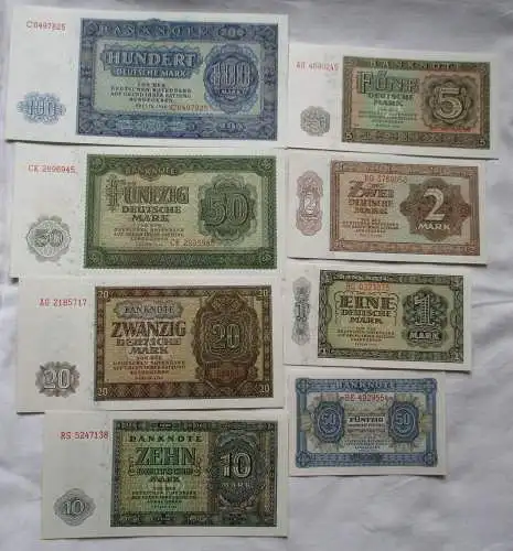 Banknoten 50 Pfennig bis 100 Mark DDR 1948 kassenfrische Erhaltung (165408)