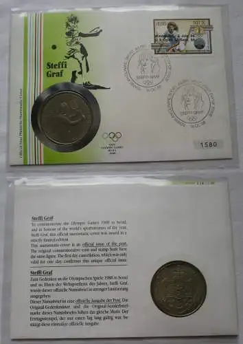 5 Dollar Cu/Ni Münze 1988 Niue Numisbrief Olympia Steffi Graf Stgl. (155500)