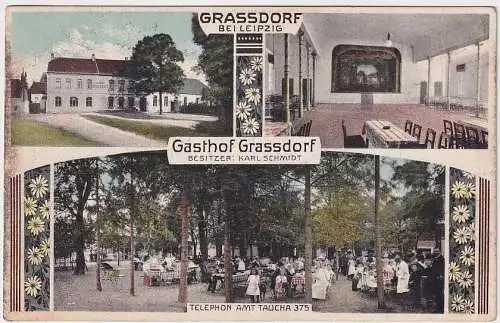906849 Mehrbild Ak Grassdorf bei Leipzig Gasthof 1918