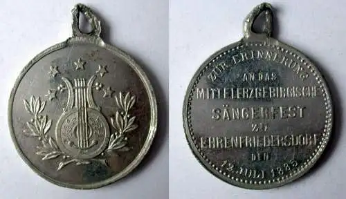 Medaille mittelerzgebirgisches Sängerfest Ehrenfriedersdorf 1885 (126976)