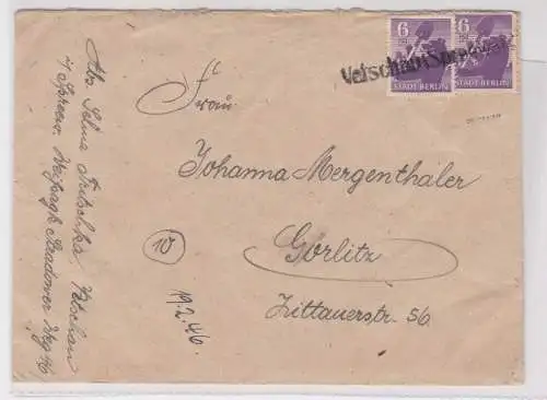 907425 Brief Alliierte Besetzung Berlin Notstempel Vetschau 1946 geprüft