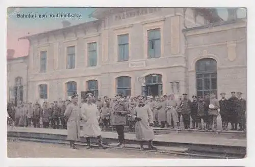 907317 Feldpost Ak Bahnhof von Radziwiliszky Litauen 1915