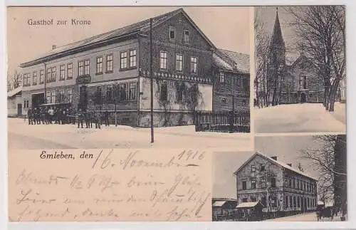27250 Mehrbild Ak Emleben Gasthof zur Krone im Winter 1916
