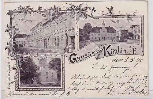 901932 Ak Gruß aus Körlin Karlino an der Persante in Pommern 1900