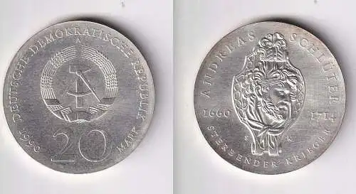 DDR Gedenk Münze 20 Mark Andreas Schlüter 1990 (166977)