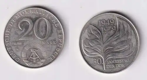 DDR Gedenk Münze 20 Mark 30. Jahrestag der DDR 1979 Probe Stempelglanz (167374)