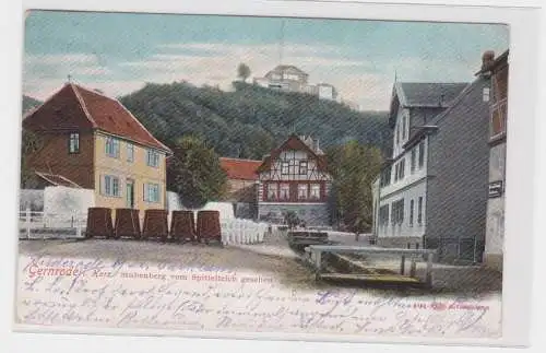 908166 Ak Gernrode im Harz - Stubenberg vom Spittelteich gesehen 1905