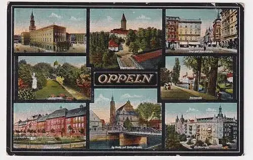 907184 Mehrbild Ak Oppeln Opole Moltkestraße, Promenade usw. 1918