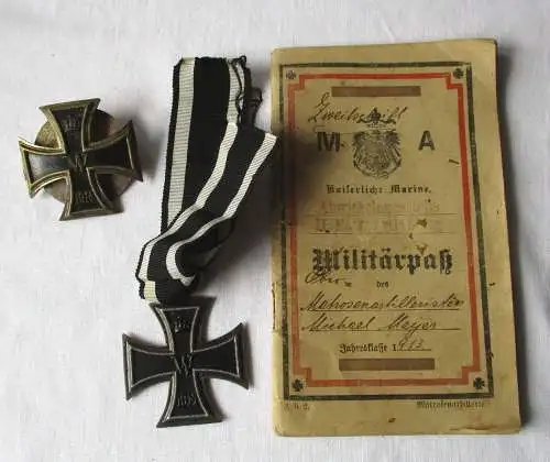 Militärpaß eines Matrosenartilleristen mit EK 1 und EK II 1.Weltkrieg (140144)