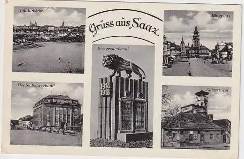 908219 Mehrbild Ak Gruß aus Saaz Žatec in Böhmen Ringplatz usw. 1938