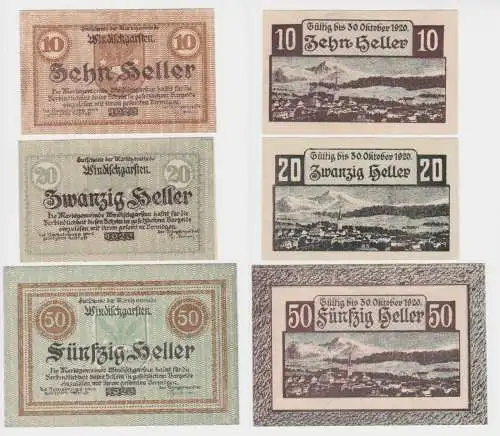 10,20 und 50 Heller Banknoten Notgeld Gemeinde Windischgarsten 1920 (154777)