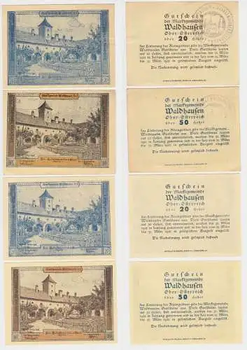 2 x 20 & 50 Heller Banknoten Notgeld Marktgemeinde Waldhausen O.Ö.1920 (154783)