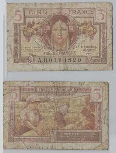 5 Franc Banknote Frankreich 1947 P M 16 (152952)