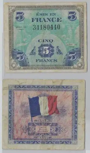 5 Franc Banknoten Frankreich 1944 alliierte Besatzung P115 (150135)