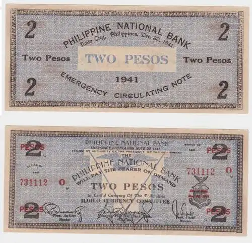2 Pesos Banknote Philipinen 1941 Pick S 306 (153420)